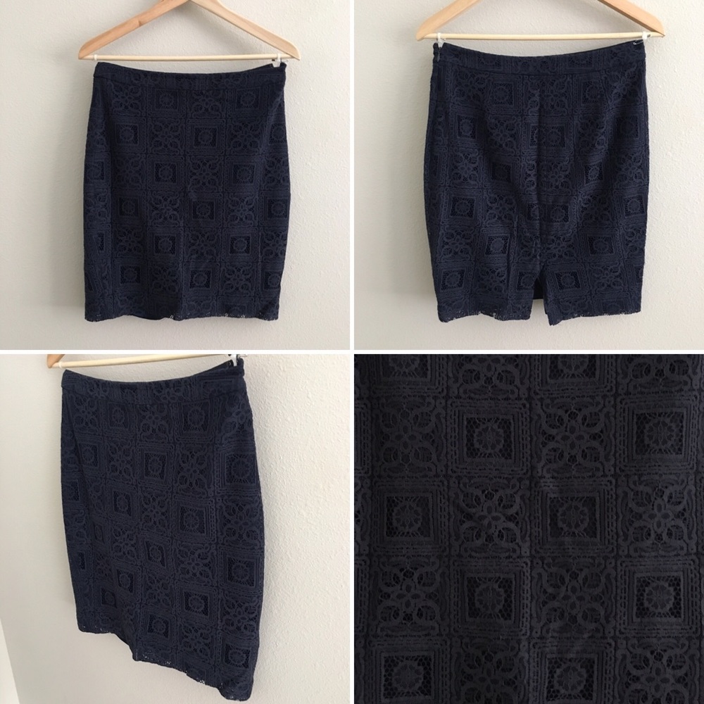 The Limited Lace Skirt — Navy